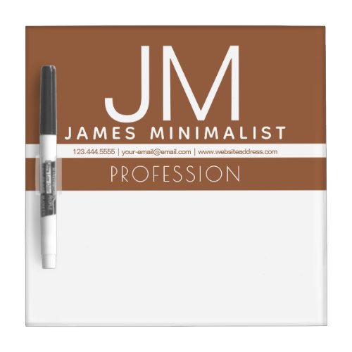 Modern Professional Minimal Design  Brown  White Dry Erase Board