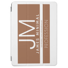 Modern Professional Minimal Design | Brown &amp; White iPad Air Cover