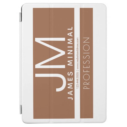 Modern Professional Minimal Design  Brown  White iPad Air Cover