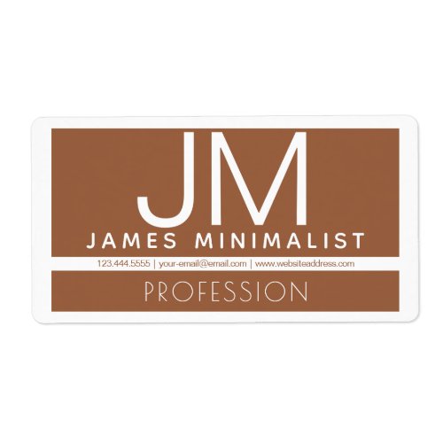 Modern Professional Minimal Design  Brown  White Label