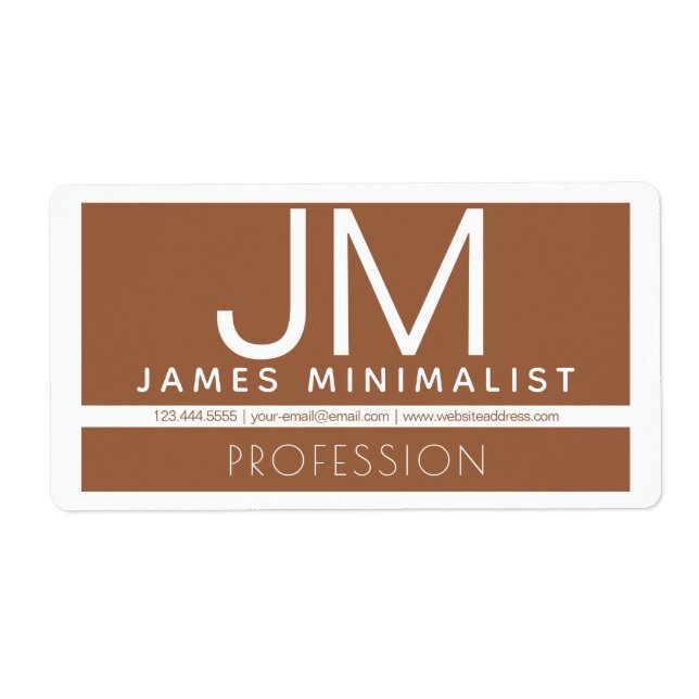 Modern Professional Minimal Design | Brown & White Label (Front)
