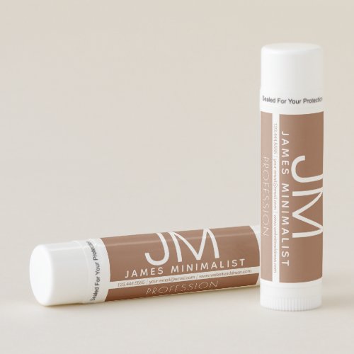 Modern Professional Minimal Design  Brown  White Lip Balm