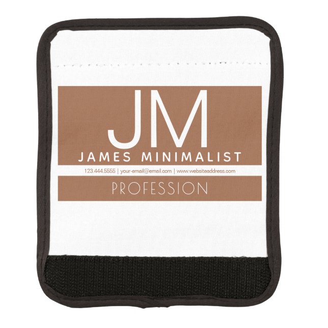 Modern Professional Minimal Design | Brown & White Luggage Handle Wrap (Front)