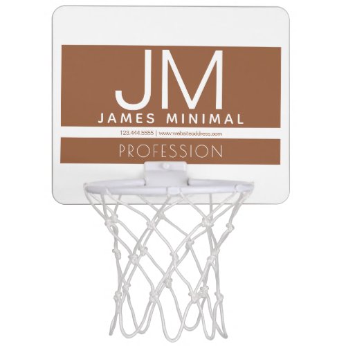Modern Professional Minimal Design  Brown  White Mini Basketball Hoop