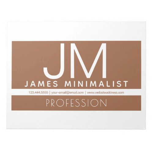 Modern Professional Minimal Design  Brown  White Notepad