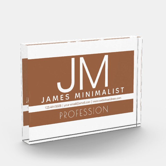 Modern Professional Minimal Design | Brown & White Photo Block (Left)
