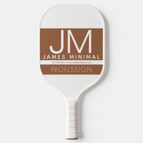 Modern Professional Minimal Design  Brown  White Pickleball Paddle