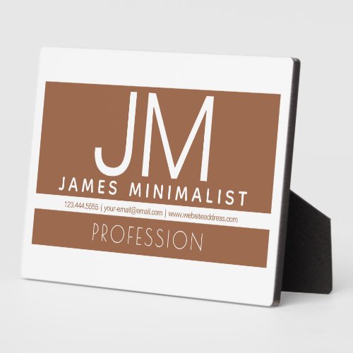 Modern Professional Minimal Design  Brown  White Plaque