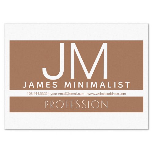 Modern Professional Minimal Design  Brown  White Tissue Paper