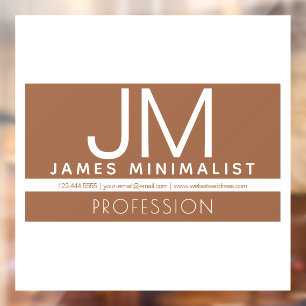 Modern Professional Minimal Design   Brown & White Window Cling
