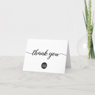 Modern Professional Minimalist Business Logo Letterpress Thank You Card