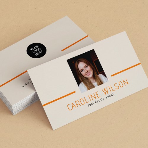Modern professional minimalist chic logo photo business card