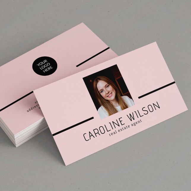 Modern professional minimalist chic logo photo business card (Creator Uploaded)