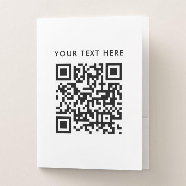 Modern Professional Minimalist Design QR Code  Pocket Folder (Front)