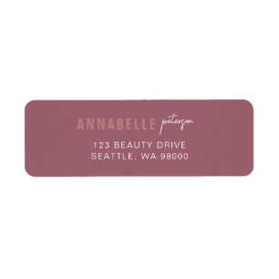 Modern Professional Minimalist Dusty Rose Simple Label