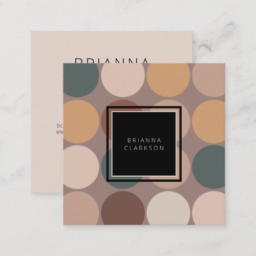 Modern Professional Minimalist Earth Tones Circles Square Business Card