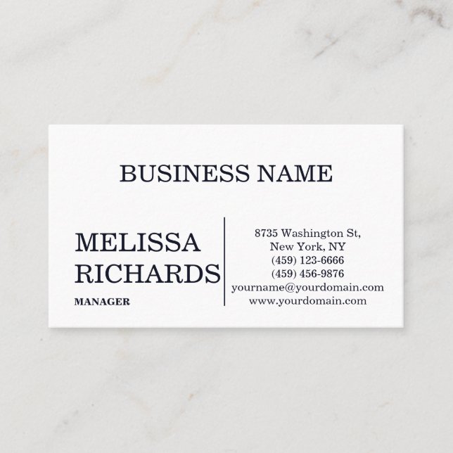 Modern Professional Minimalist Elegant Business Card (Front)