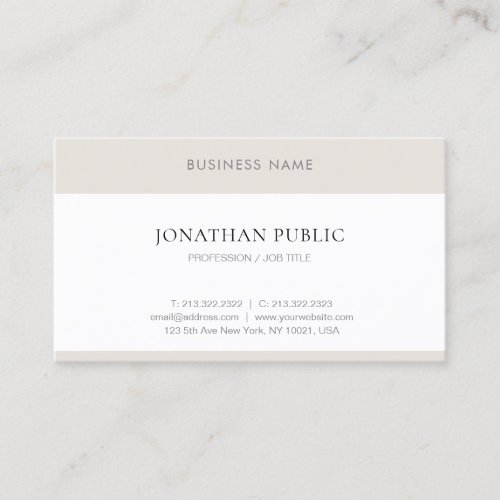 Modern Professional Minimalist Elegant Simple Business Card