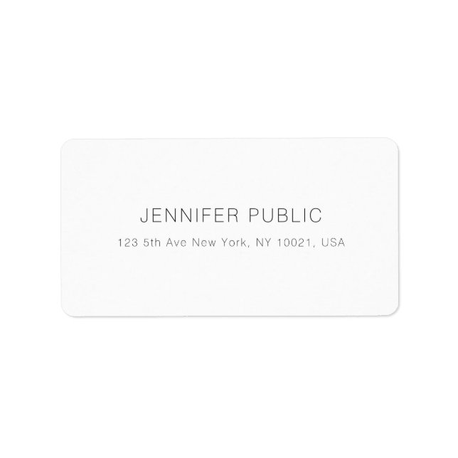 Modern Professional Minimalist Elegant Template Label (Front)