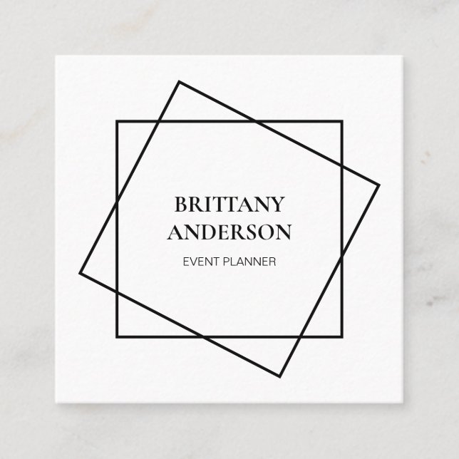 Modern Professional Minimalist Geometric Square Business Card (Front)