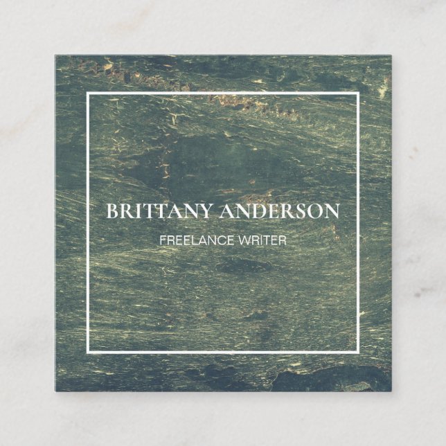 Modern Professional Minimalist Handwritten Black S Square Business Card (Front)