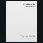 Modern Professional Minimalist Light Grey Letterhead<br><div class="desc">Simple,  modern,  minimalist business card design. This template can be customized to meet all professional occupations.</div>