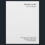 Modern Professional Minimalist Light Grey Letterhead<br><div class="desc">Simple,  modern,  minimalist business card design. This template can be customized to meet all professional occupations.</div>