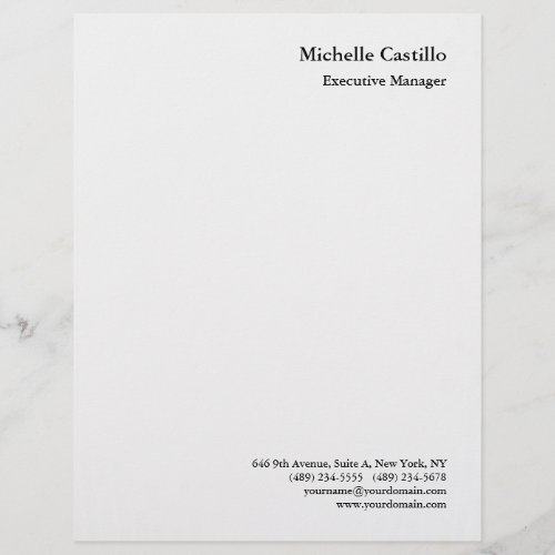 Modern Professional Minimalist Light Grey Letterhead