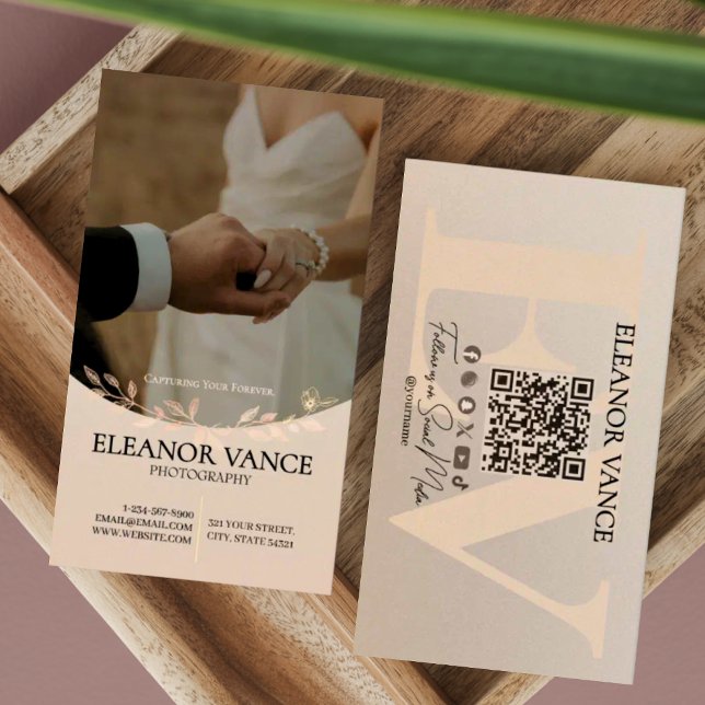 Modern Professional Minimalist Monogrammed Logo Business Card (Creator Uploaded)