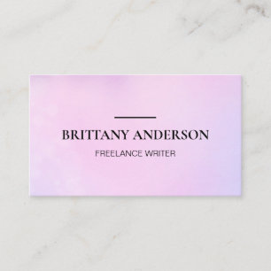 Modern Professional Minimalist Pink Watercolor Business Card