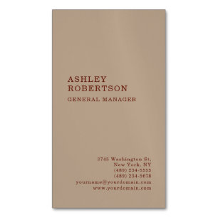 Modern Professional Minimalist Plain Business Card Magnet