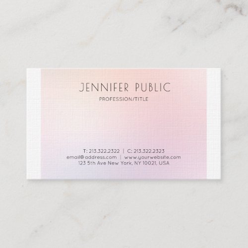 Modern Professional Minimalist Plain Elegant Luxe Business Card