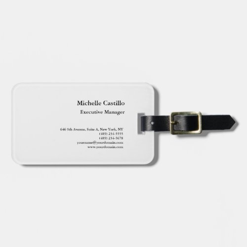 Modern Professional Minimalist Plain Luggage Tag