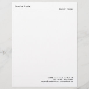 Modern Professional Minimalist Plain White Letterhead