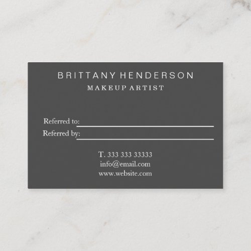 Modern Professional Minimalist Referral Business Card