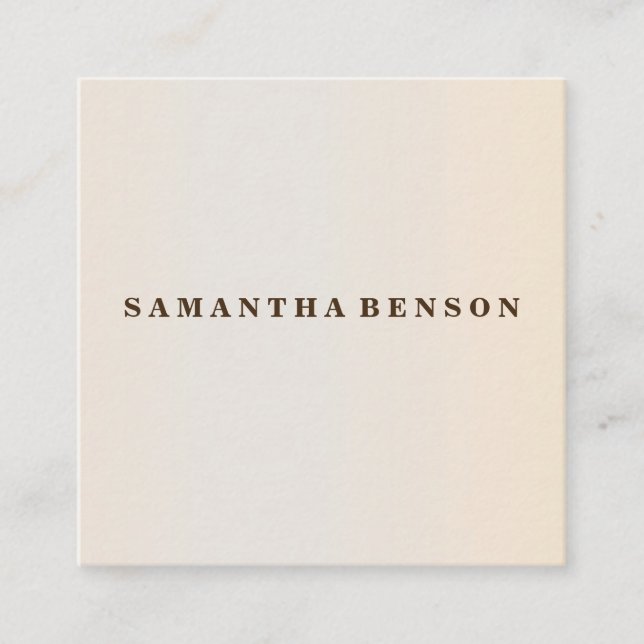 Modern Professional Minimalist Square Business Card (Front)