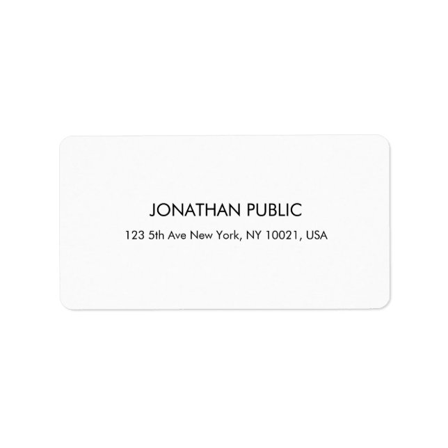 Modern Professional Minimalist Template Address Label (Front)