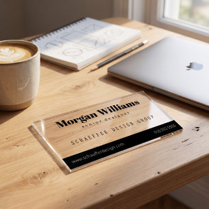 Modern Professional Minimalist Typography Clear Business Cards
