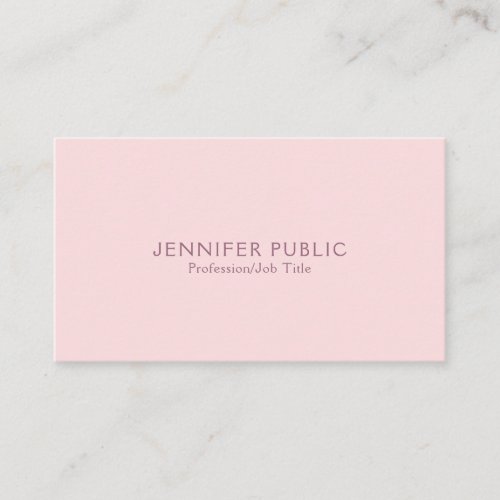 Modern Professional Minimalistic Elegant Pink Business Card