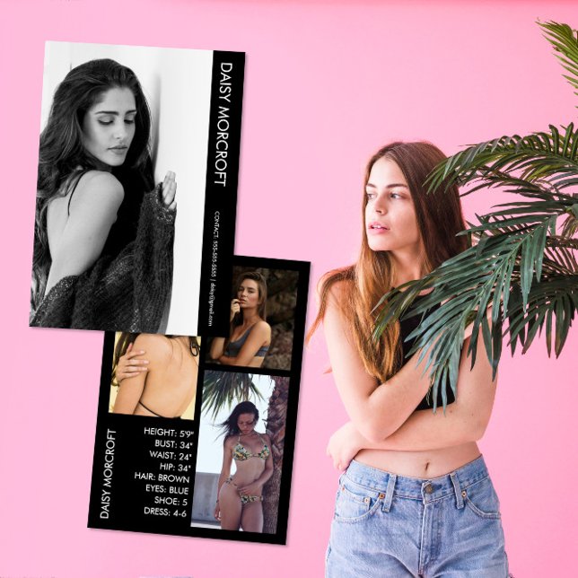 Modern Professional Model Actor Photo comp Card (Creator Uploaded)