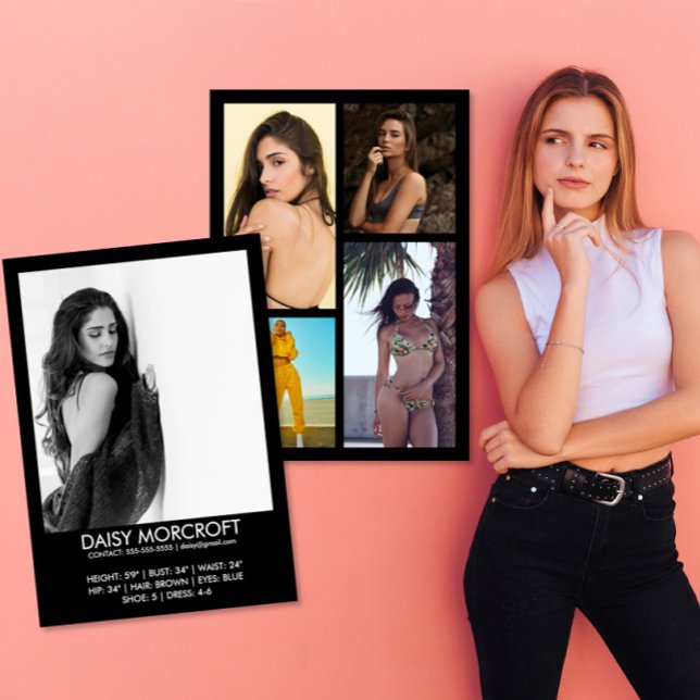 Modern Professional Model Actor Photo comp Card (Creator Uploaded)
