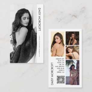 Modern Professional Model Actor Photo comp Card