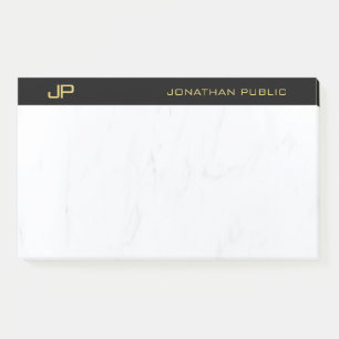 Modern Professional Monogram Black Gold Simple Post-it Notes
