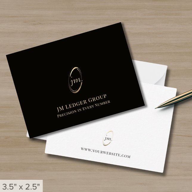 Modern Professional Monogram Business Note Card (Creator Uploaded)