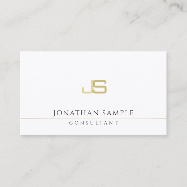 Modern Professional Monogram Elegant Template Business Card (Front)