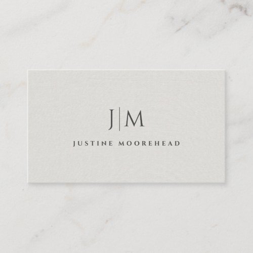 Modern Professional Monogram Minimalist Gray  Business Card