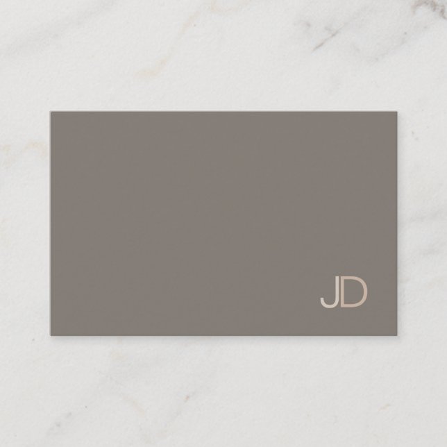 Modern Professional Monogram Plain Elegant Colors Business Card (Front)