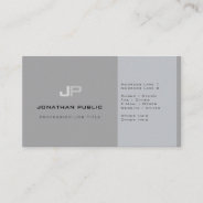 Modern Professional Monogram Plain Elegant Grey Business Card at Zazzle