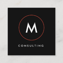 Modern Professional Monogram Square Business Card