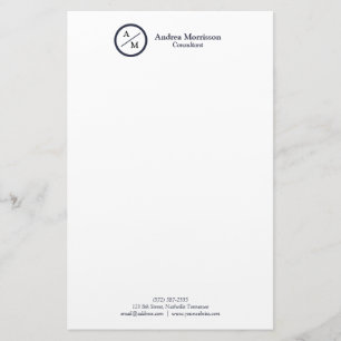 Modern Professional Monogram Stationery